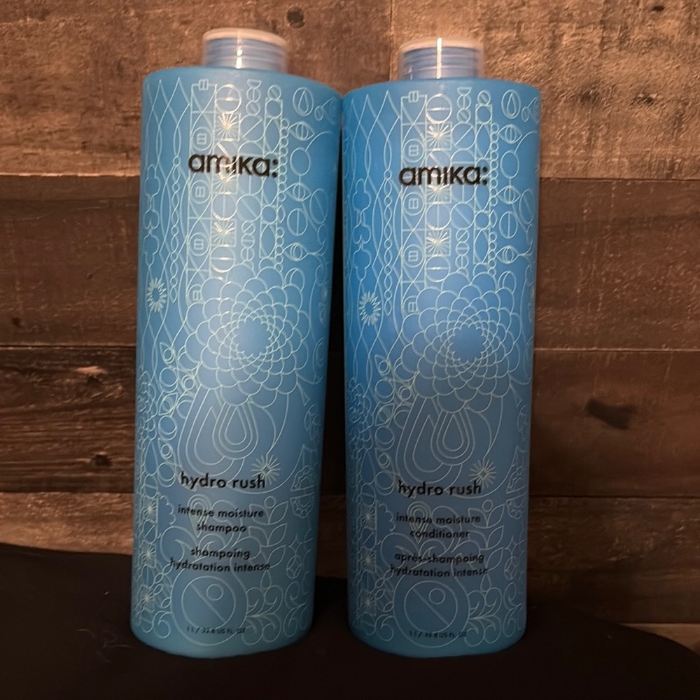 Amika Hydro Rush Intense Moisture Shampoo and conditioner